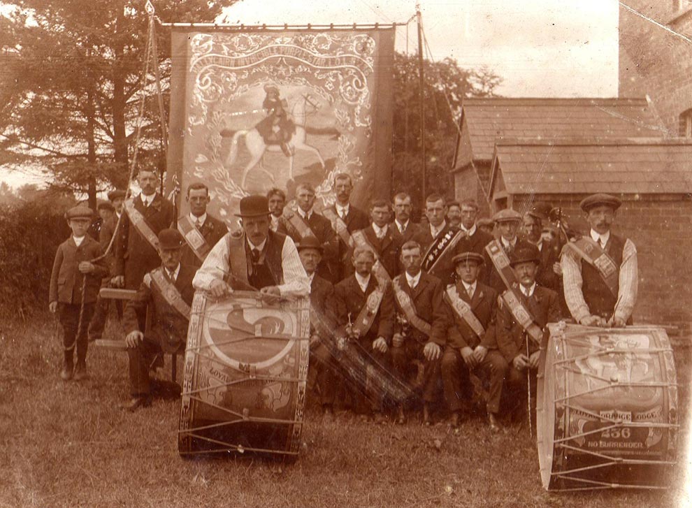 Ballycairn LOL 236. Taken at rear of Orange Hall. Left: Tommy Hill. Right: Harry McDonald